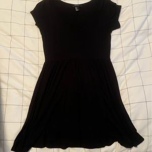 Black, short sleeve, tshirt dress